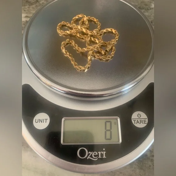 Antique solid 14k Gold Diamond Cut Rope Chain Necklace 20” - Picture 7 of 7